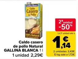 Carrefour Market Gallina Blanca caldo casero de pollo natural oferta