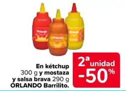 Carrefour Market Orlando ketchup y mostaza y salsa brava oferta