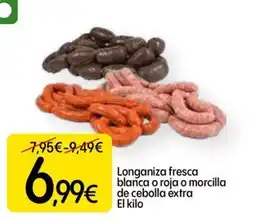 Dialprix Longaniza fresca blanca o roja o morcilla de cebolla extra oferta