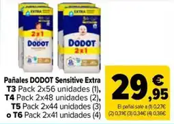 Carrefour Market Dodot pañales sensitive extra oferta