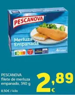 HiperDino Pescanova filete de merluza empanado oferta