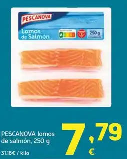 HiperDino Pescanova lomos de salmón oferta