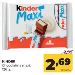 Alimerka Kinder Chocolatina maxi oferta
