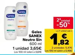 Carrefour Market Sanex Geles Neutro Sin oferta