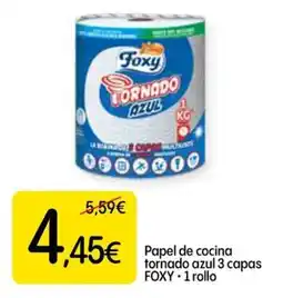 Dialprix Foxy papel de cocina tornado azul 3 capas oferta