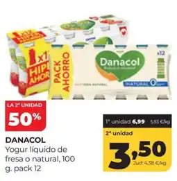Alimerka Danacol yogur líquido de fresa o natural oferta