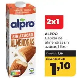 Alimerka Alpro bebida de almendras sin azúcar oferta