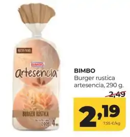 Alimerka Bimbo burger rustica artesencia oferta