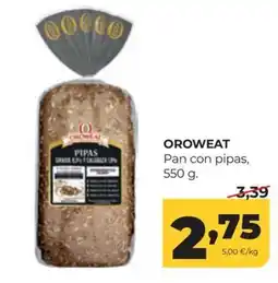 Alimerka Oroweat pan con pipas oferta