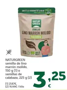 HiperDino Naturgreen semilla de lino marrón molido oferta