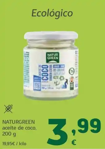 HiperDino Naturgreen aceite de coco oferta