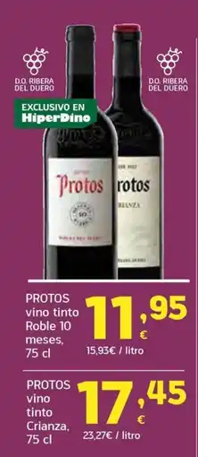 HiperDino Protos vino tinto Roble 10 meses oferta