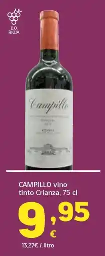 HiperDino Campillo vino tinto Crianza oferta