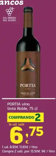 HiperDino Portia vino tinto Roble oferta