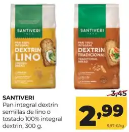 Alimerka Santiveri pan integral dextrin semillas de lino o tostado 100% integral dextrin oferta