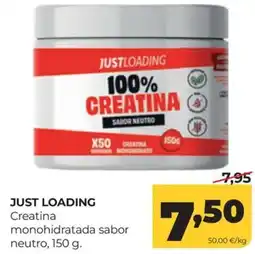 Alimerka Just Loading creatina monohidratada sabor neutro oferta