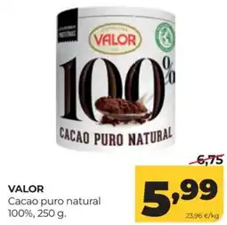 Alimerka Valor cacao puro natural oferta