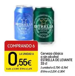 Dialprix Estrella de Levante cerveza clásica o sin alcohol oferta
