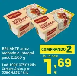 HiperDino Brillante arroz redondo o integral oferta