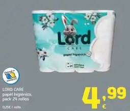HiperDino Lord care papel higiénico oferta