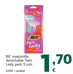 HiperDino Bic maquinilla desechable twin lady oferta