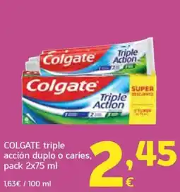 HiperDino Colgate triple acción duplo o caries oferta