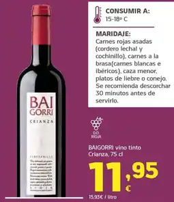HiperDino Baigorri vino tinto Crianza oferta
