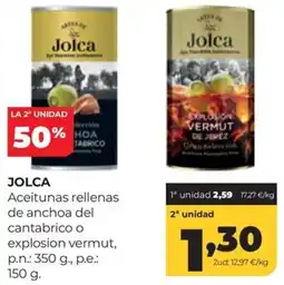Alimerka Jolca aceitunas rellenas de anchoa del cantabrico o explosion vermut oferta