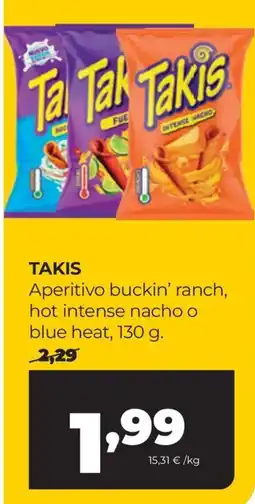 Alimerka Takis aperitivo buckin' ranch, hot intense nacho o blue heat oferta
