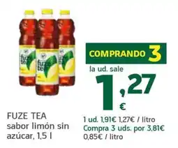 HiperDino Fuze Tea sabor limón sin azúcar oferta