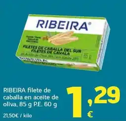 HiperDino Ribeira filete de caballa en aceite de oliva oferta
