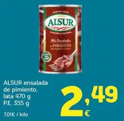 HiperDino alsur ensalada de pimiento oferta