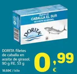 HiperDino Dorita filetes de caballa en aceite de girasol oferta