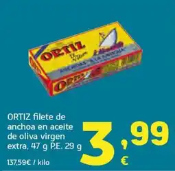 HiperDino ortiz filete de anchoa en aceite de oliva virgen extra oferta
