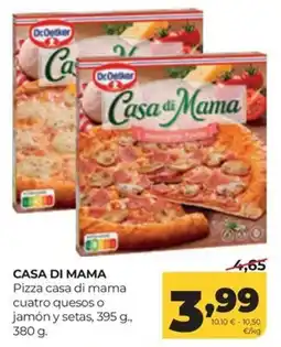 Alimerka Casa di Mama pizza casa di mama cuatro quesos o jamón y setas oferta
