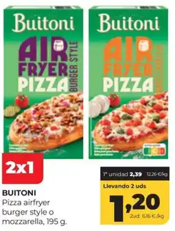 Alimerka Buitoni airfryer burger style o mozzarella oferta