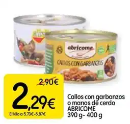Dialprix Abricome callos con garbanzos o manos de cerdo oferta