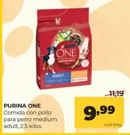 Alimerka purina one comida con pollo para perro medium adult oferta