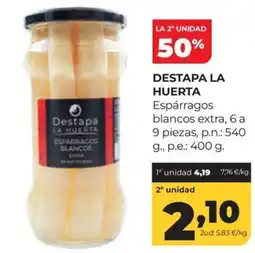 Alimerka Destapa la Huerta espárragos blancos extra oferta
