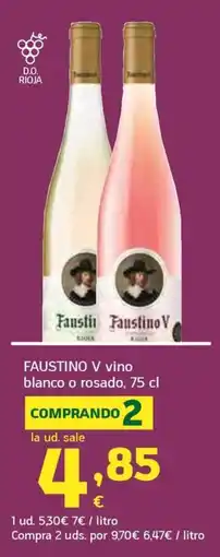 HiperDino Faustino V vino blanco o rosado oferta