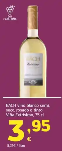 HiperDino Bach vino blanco semi, seco, rosado o tinto oferta