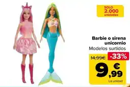 Carrefour Market Barbie o sirena unicornio oferta