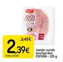Dialprix Espuña jamón cocido lonchas fina oferta