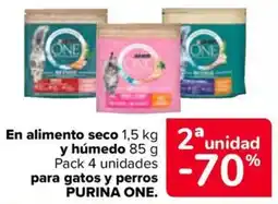 Carrefour Market Purina one y humedo para gatos y perros oferta