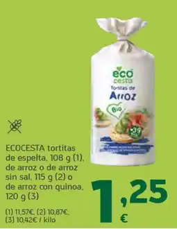 HiperDino ecocesta tortitas de arroz oferta