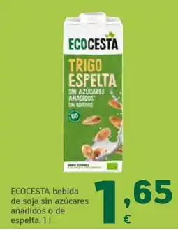 HiperDino Ecocesta bebida de soja sin azúcares añadidos o de espelta oferta