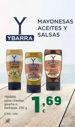 HiperDino Ybarra salsa cheddar, gaucha o barbacoa oferta