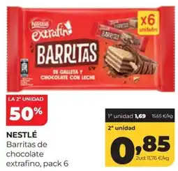 Alimerka Nestlé barritas de chocolate extrafino oferta