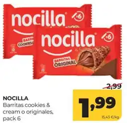 Alimerka Nocilla barritas cookies & cream o originales oferta