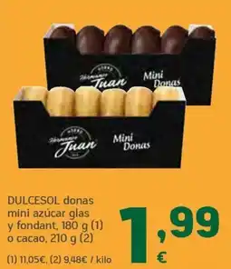 HiperDino Dulcesol donas mini azúcar glas y fondant oferta